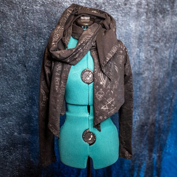 Killstar Black Draped Hooded Cardigan Cropped Cloak Witchy Goth Festival - XL - Picture 8 of 11